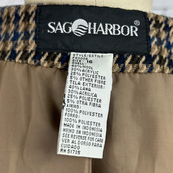 SAG HARBOR | 40% wool houndstooth blazer with shoulder pads size 16 - Picture 12 of 12